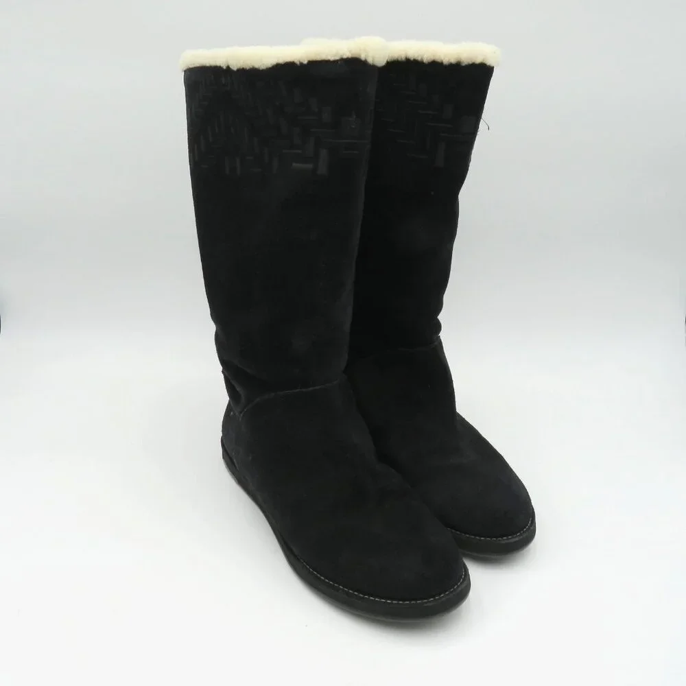 Cole Haan Boots Womens Size 7 Black Waterproof Shearling Lined D29688